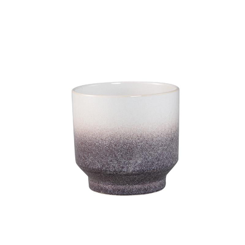 Kyer Bruine Keramische Pot Op Poot Ombre Finish Set Van 2 22.5x23.5x23.5 cm