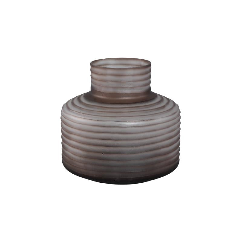 Kalyce Lichtbruine Handgesneden Glazen Vaas S 29x29x29 cm