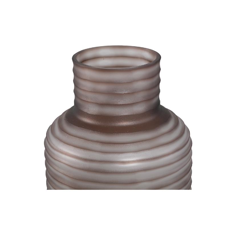 Kalyce Lichtbruine Handgesneden Glazen Vaas L 44x22x22 cm