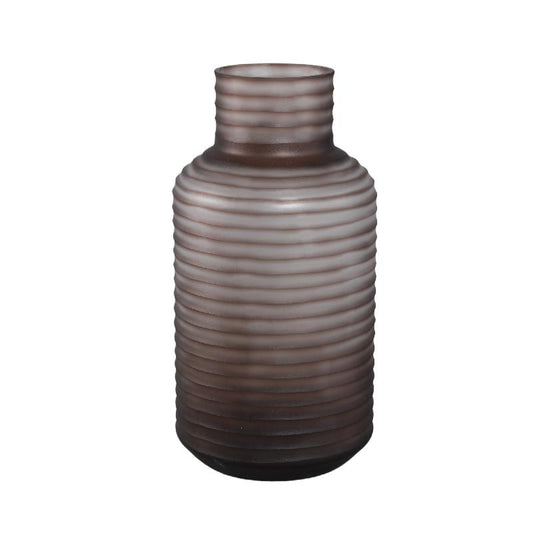 Kalyce Lichtbruine Handgesneden Glazen Vaas L 44x22x22 cm