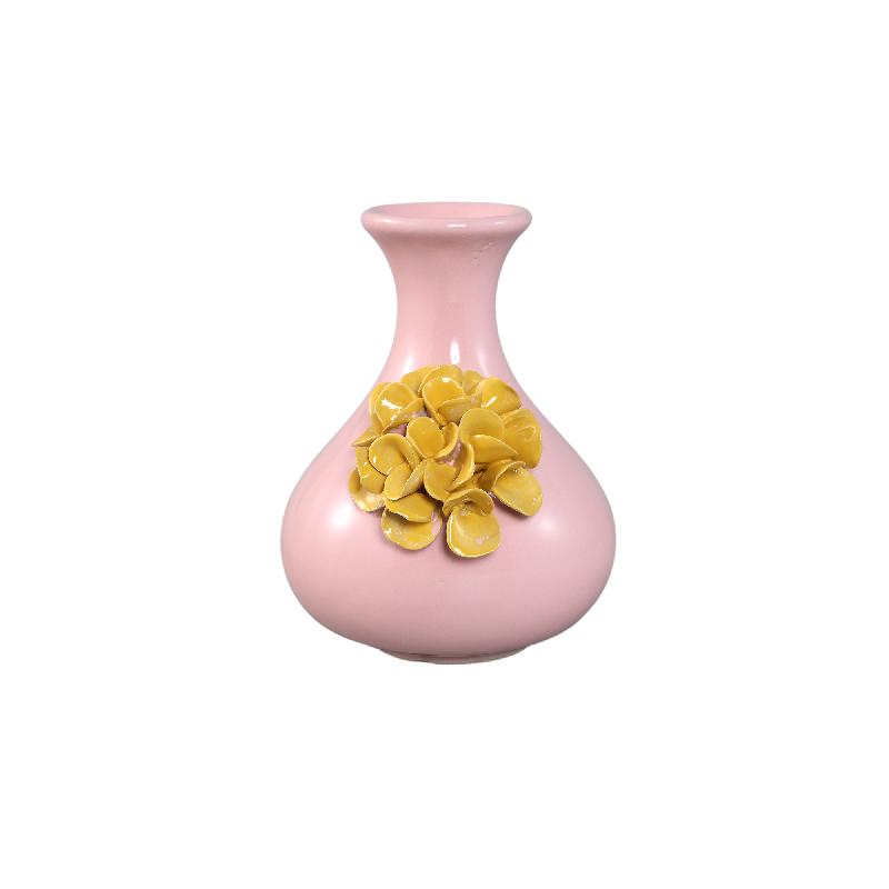 Raileigh Roze Ronde Bolle Keramische Vaas Set van 6 Stuks 17x13x13 cm
