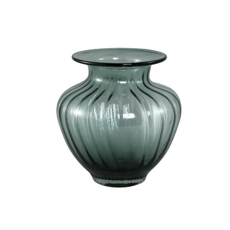 Marlisha Teal Glazen Vaas Groot Rond 40x40x40 cm