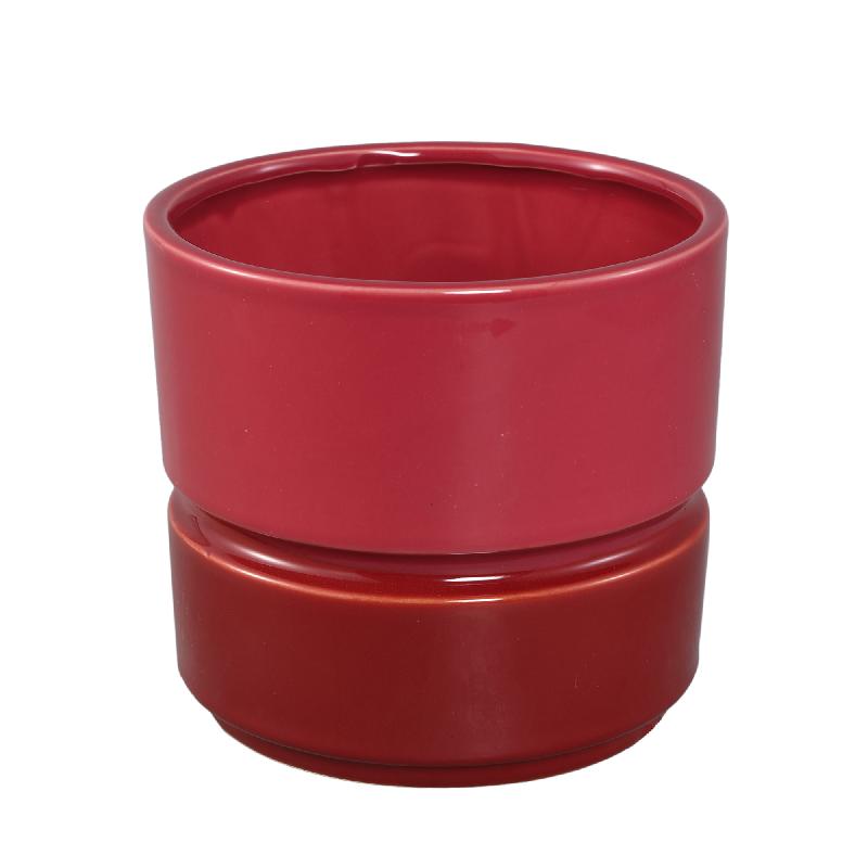 Keera Roze Keramische Pot Dubbelwandig Rond XL Set van 6 Stuks 16x17.5x17.5 cm