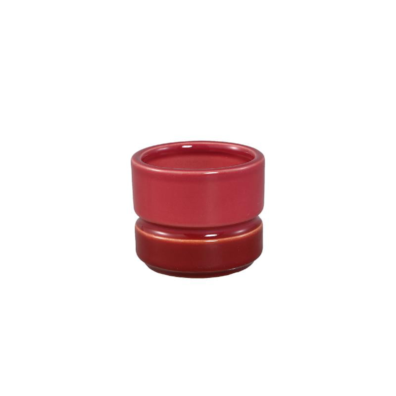 Keera Roze Keramische Pot Dubbele Laag Rond - Set van 12 Stuks 6x7.5x7.5 cm