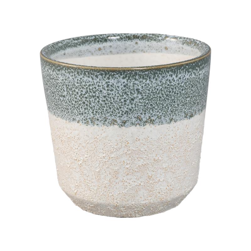 Verlyn Teal Keramische Pot Rond Set van 6 Stuks XL 16x17x17 cm