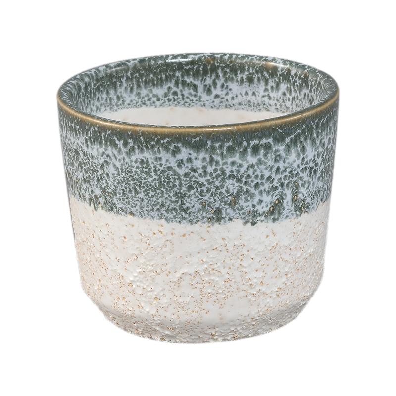 Verlyn Turquoise Keramische Pot Rond Set van 12 Stuks 9x11x11 cm