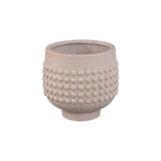 Clarece Beige Keramische Pot Gestippeld Middenstuk Op Voet M - Set van 12 13.5x14x14 cm