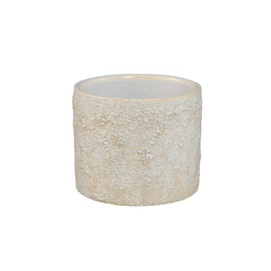 Felder Crème Keramische Pot Cilinder Rond M – Set van 12 10x11.5x11.5 cm