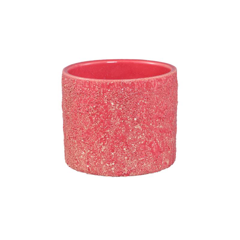 Felder Roze Keramische Pot Cilinder Rond M Set van 12 10x11.5x11.5 cm