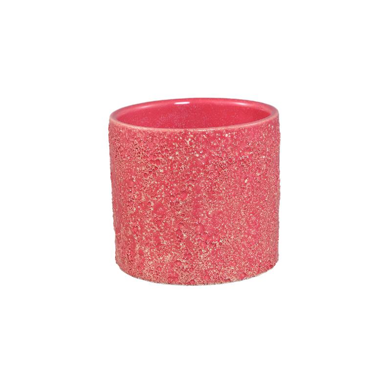 Felder Roze Keramische Pot Cilinder Round S Set van 12 Stuks 9x10x10 cm