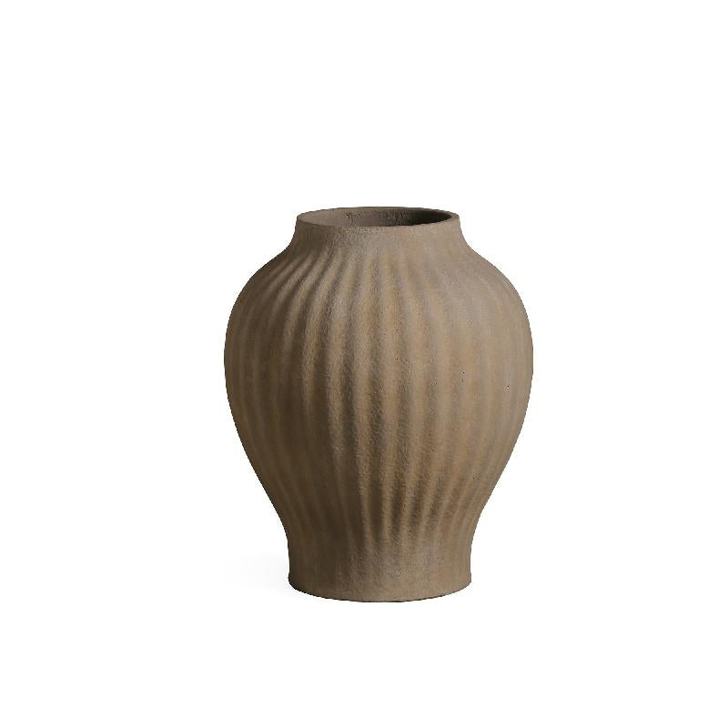 Beautii Bruine Fiber Cement Pot Geribbeld S 55x45x45 cm
