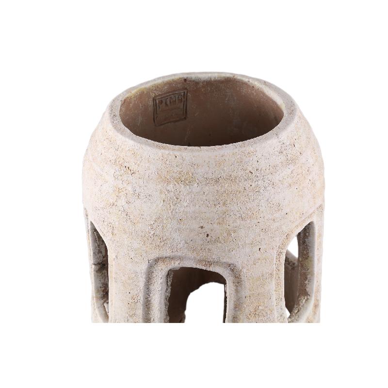Tayla Ant Wit Rond Cement Windlicht Open Set van 2 40x20x20 cm