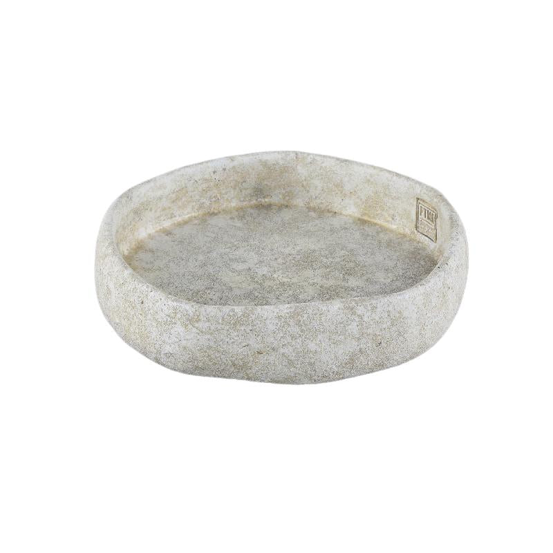 Yadin Witte Onregelmatige Cementschaal M Set van 8 Stuks 6x27x27 cm