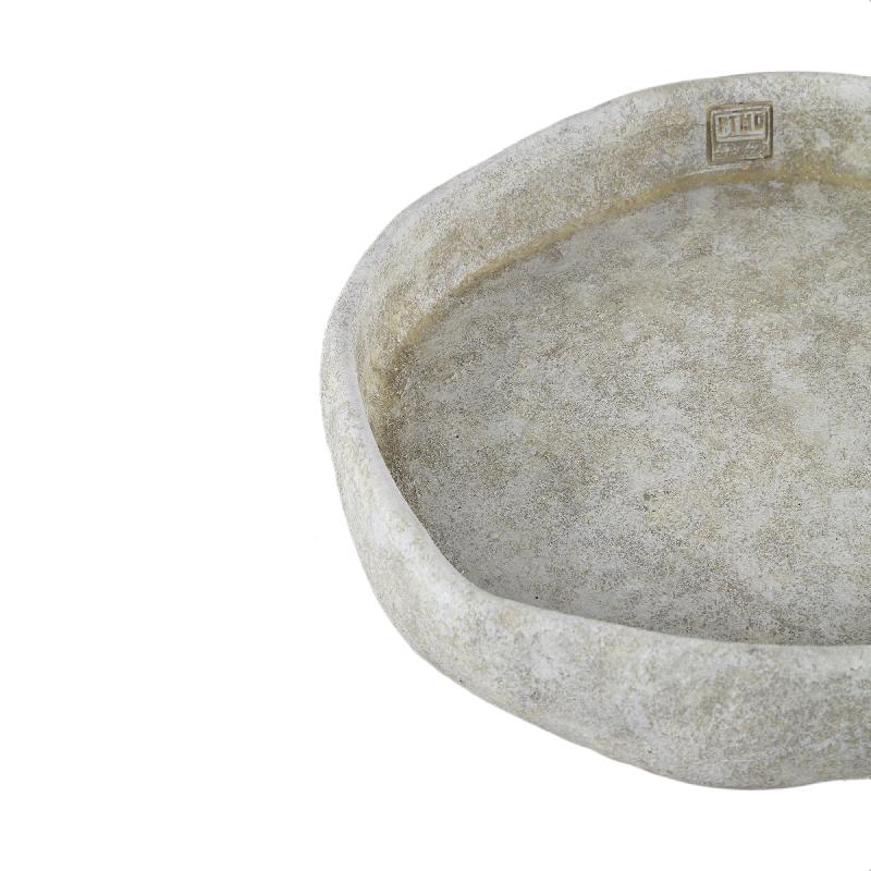Yadin Witte Onregelmatige Cementschaal L Set van 6 6x35x35 cm