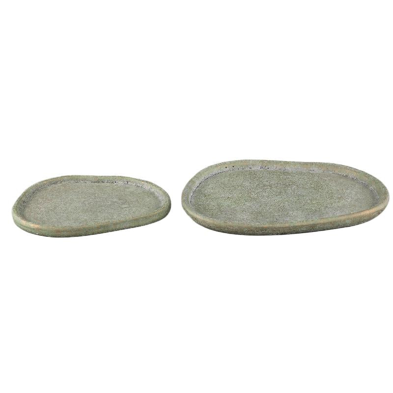 Killeen Groen Organisch Gevormd Cementschotel Set van 6 Stuks L 3x39x34 cm