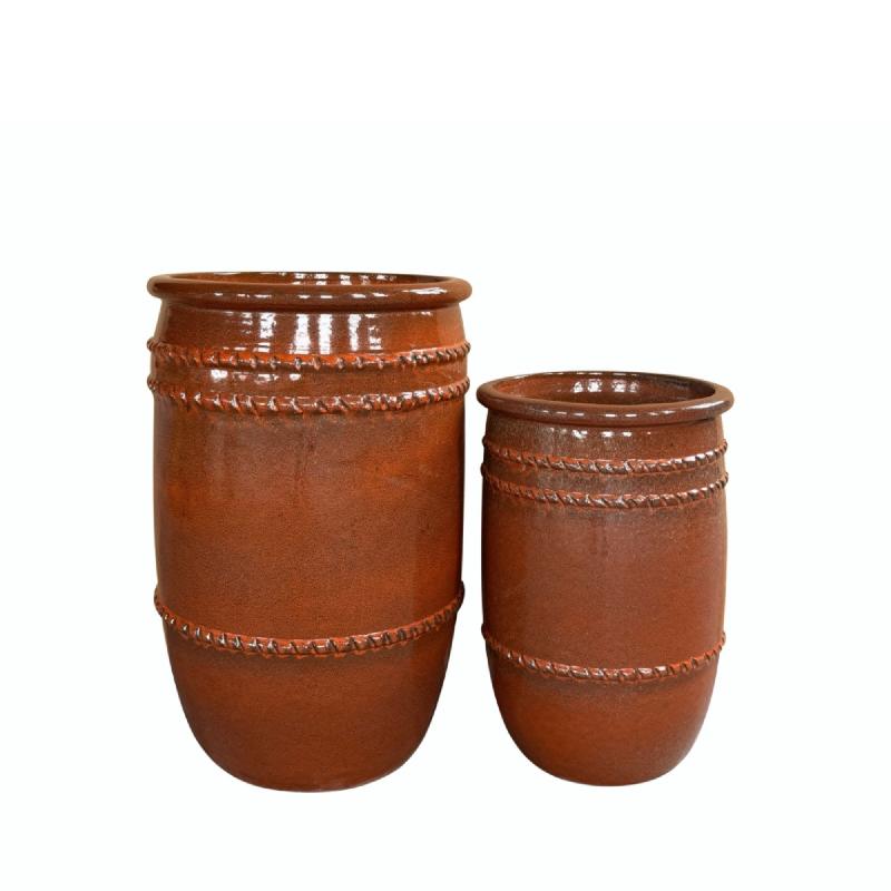 Lilliah Oranje Keramische Pot Set Van 2 79x50x50 cm