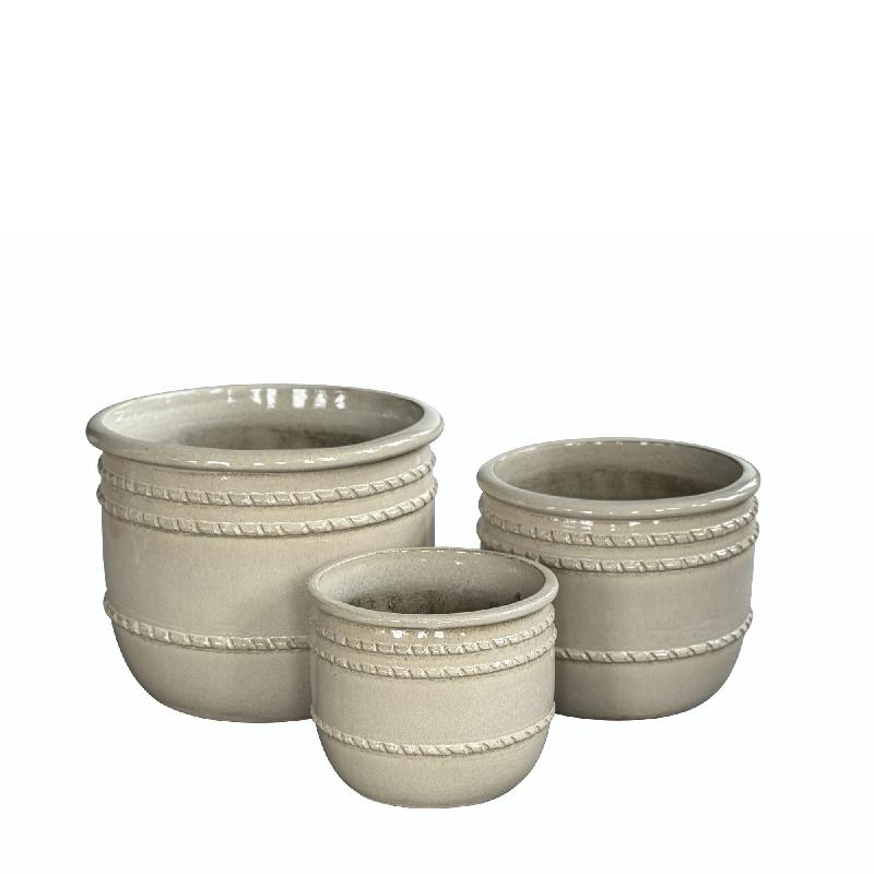 Lilliah Crème Keramische Pot Set Van 3 40x50x50 cm