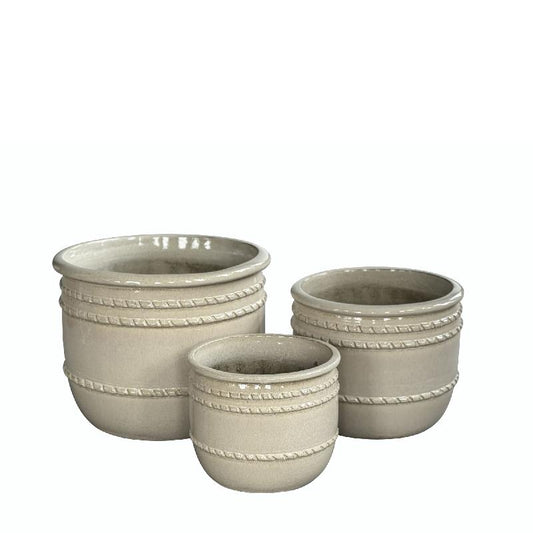 Lilliah Crème Keramische Pot Set Van 3 40x50x50 cm
