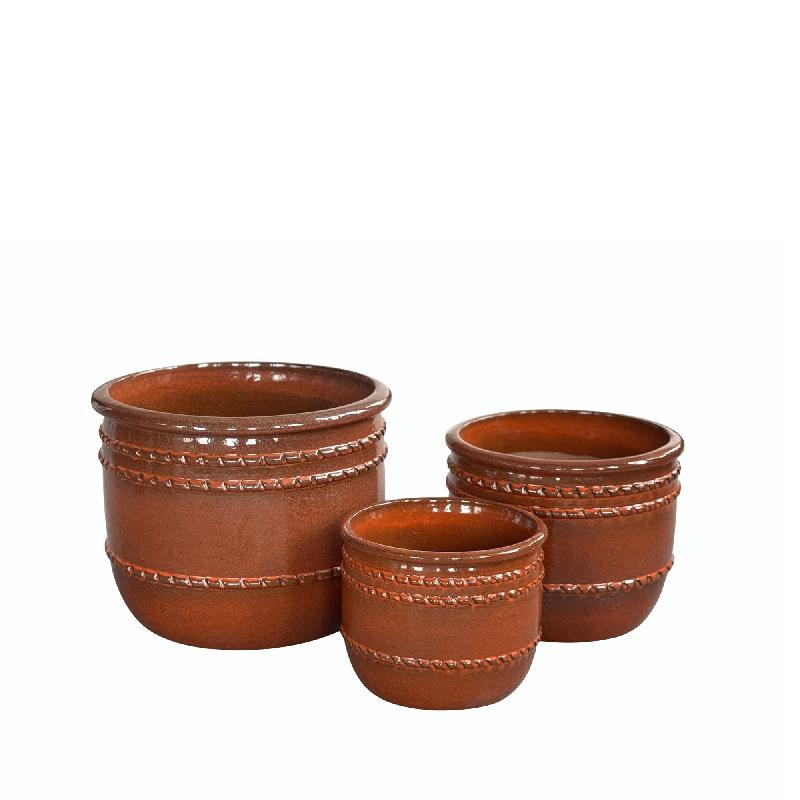 Lilliah Oranje Keramische Pot Set Van 3 40x50x50 cm