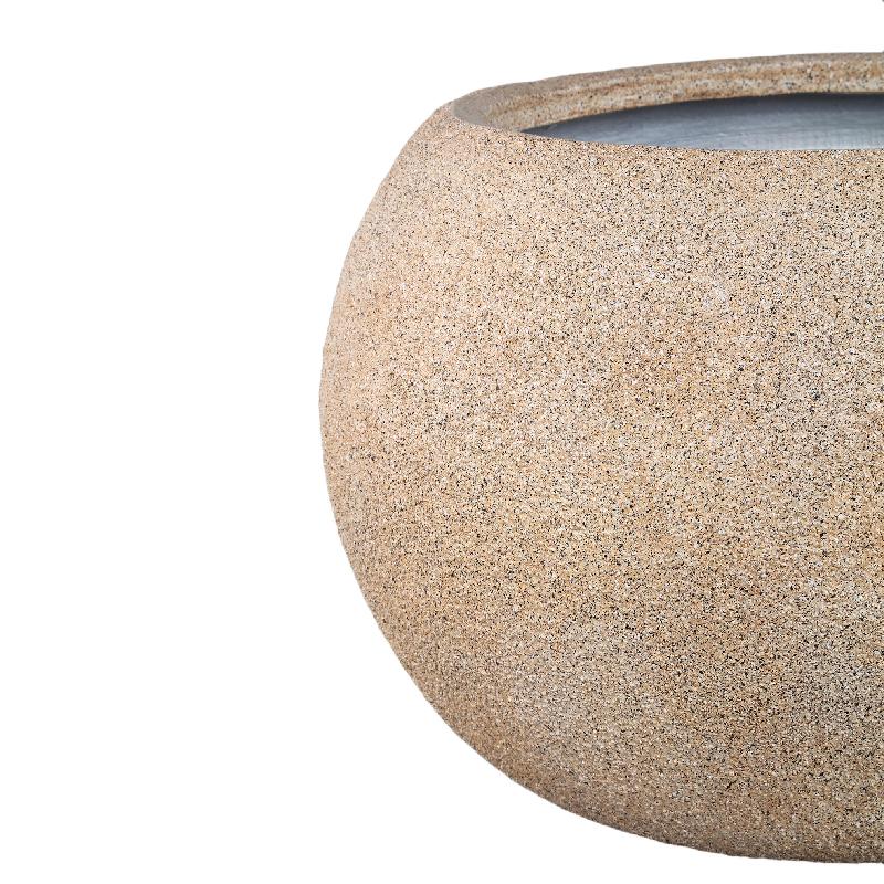 Nihara Beige Fiber Cement Pot Set van 2 Bal 37x55x55 cm