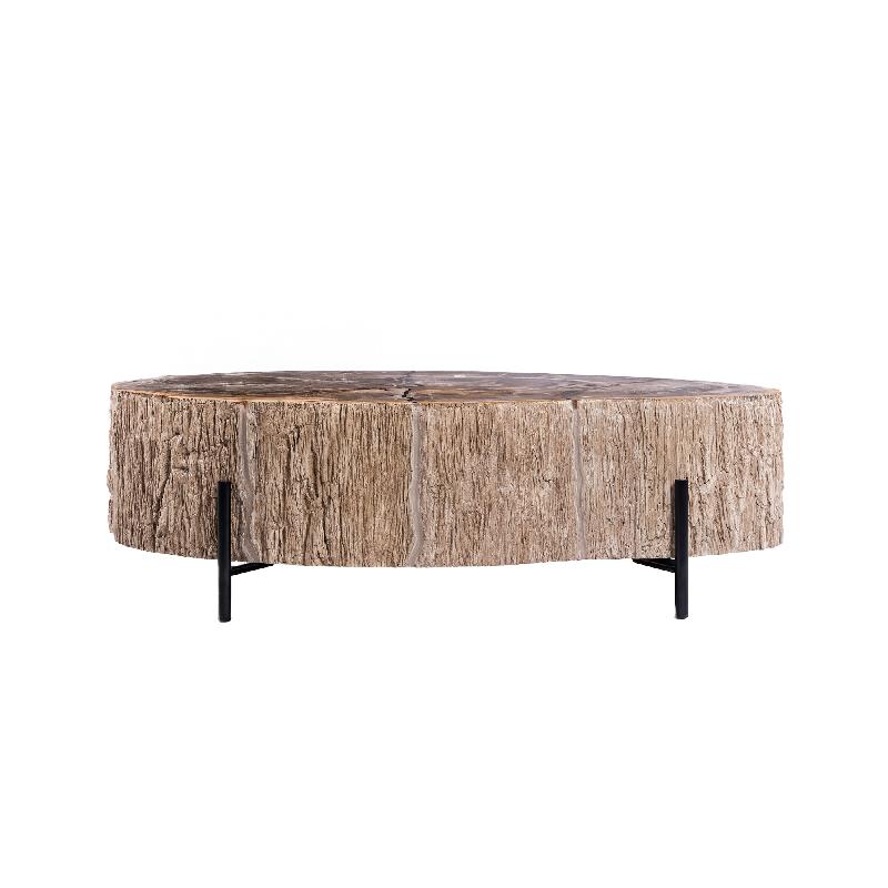 Taly Natuurlijke Versteende Koffietafel Glasvezel L 40x120x100 cm