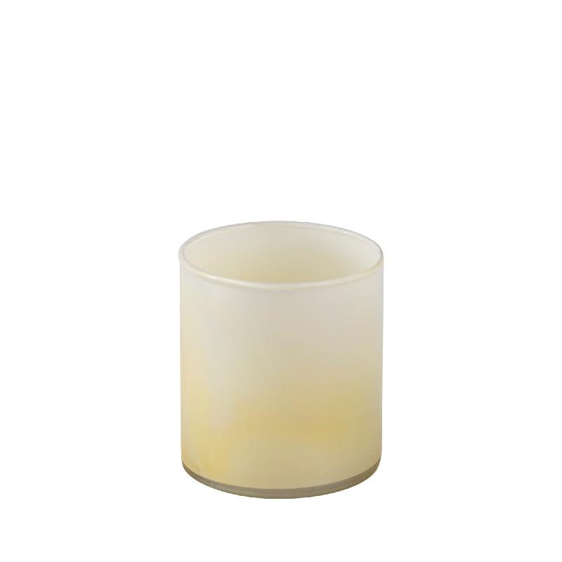 Darcy Crème Rond Glazen Theelicht Set van 12 Stuks met OmbrEffect 7x7.5x7.5 cm