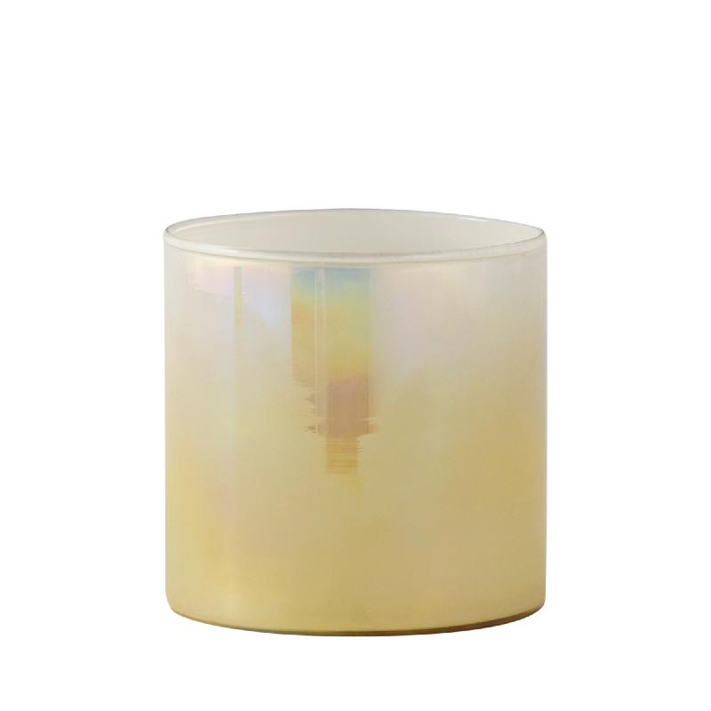 Darcy Crème Rond Glazen Windlicht Set van 12 Stuks 10x10x10 cm