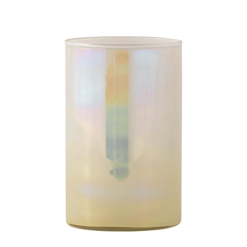 Darcy Crème Rond Glas Windlicht Ombre Effect L Set van 8 16.5x10x10 cm