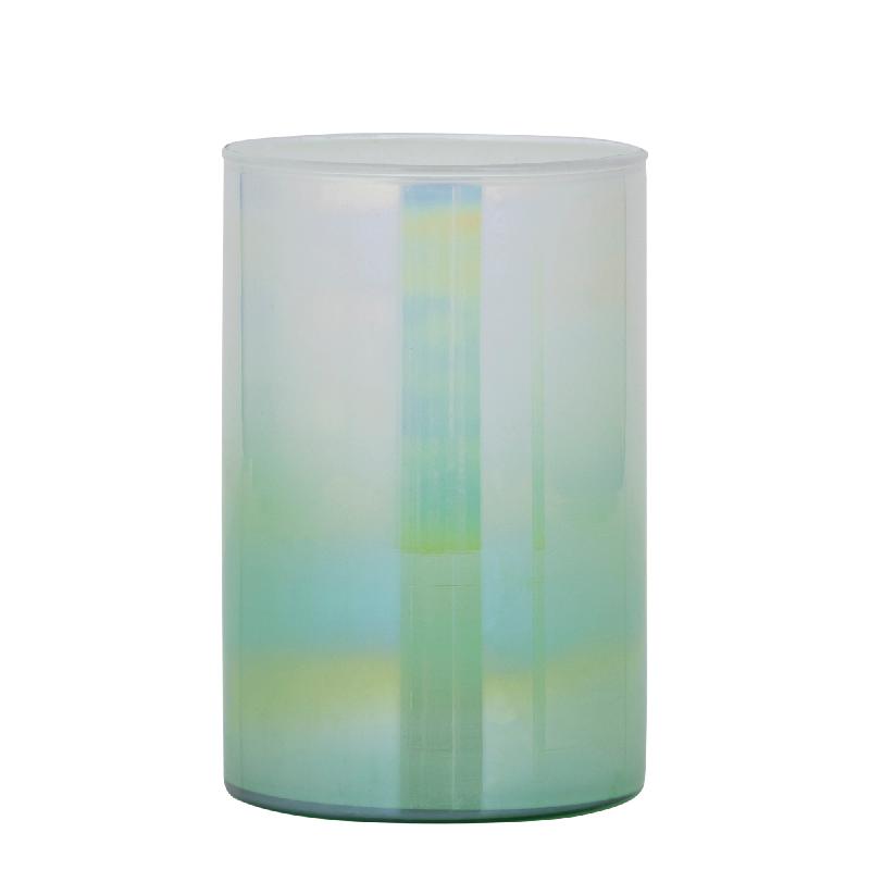Darcy Mint Groen Rond Glazen Windlicht Ombre Set van 8 Stuks 16.5x10x10 cm