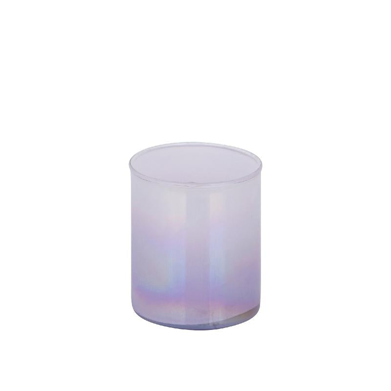 Darcy Paars Rond Glazen Theelicht met Ombré Effect - Set van 12 7x7.5x7.5 cm