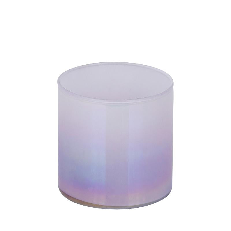 Darcy Paars Rond Glazen Windlicht met Ombre Effect Set van 12 Stuks 10x10x10 cm