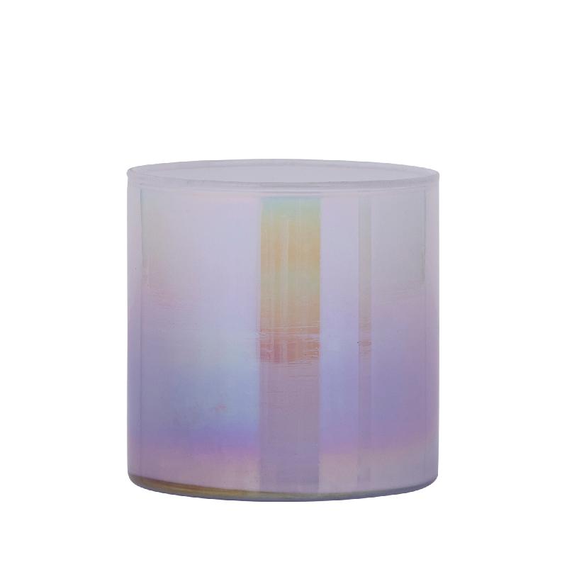 Darcy Paars Rond Glazen Windlicht met Ombre Effect Set van 12 Stuks 10x10x10 cm