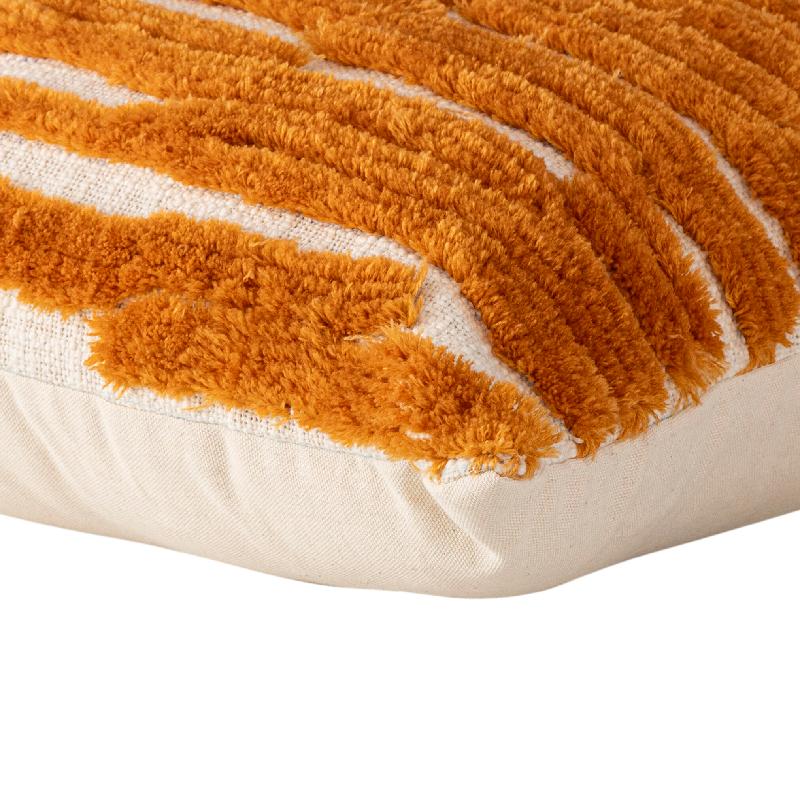Genica Oranje Vierkant Katoenen Sierkussen Set van 4 45x45x10 cm