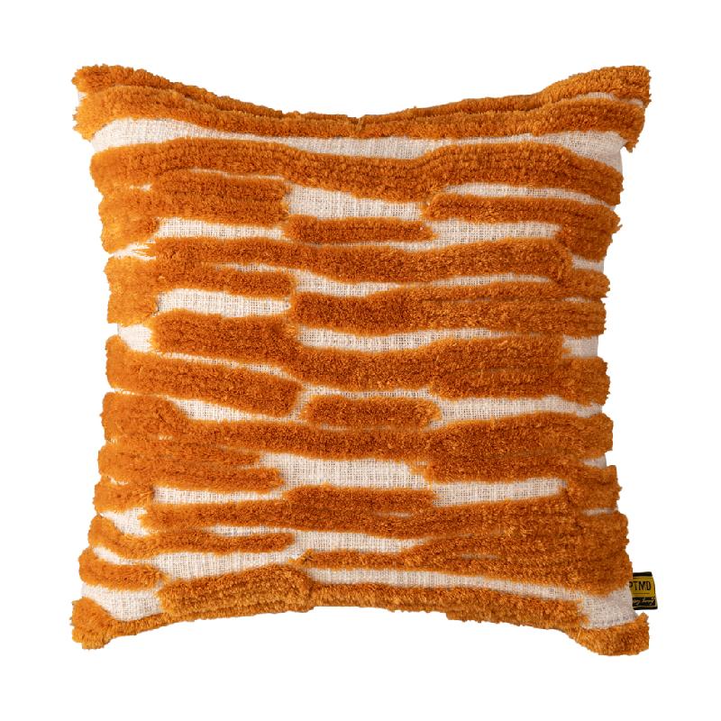 Genica Oranje Vierkant Katoenen Sierkussen Set van 4 45x45x10 cm