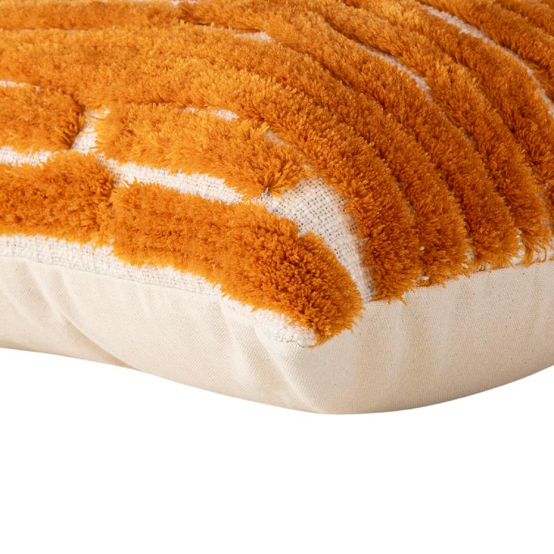 Genica Oranje Rechthoekige Kussen Set van 4 Stuks met Borduurwerk 40x60x10 cm