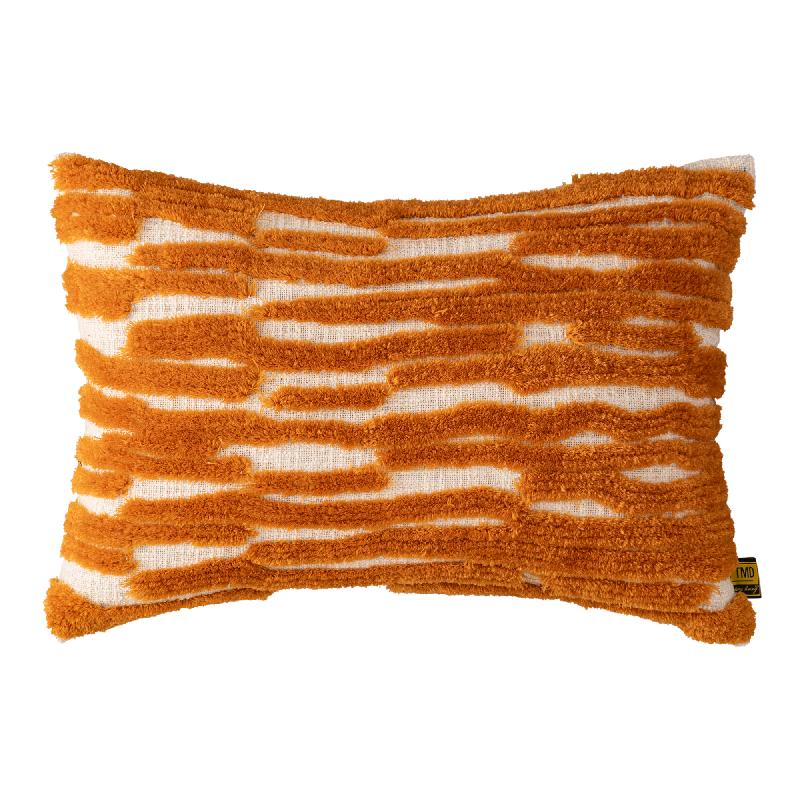 Genica Oranje Rechthoekige Kussen Set van 4 Stuks met Borduurwerk 40x60x10 cm