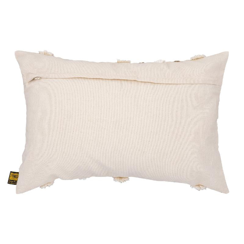 Rashel Crème Rechthoekige Katoenen Borduurkussen Set van 4 40x60x10 cm