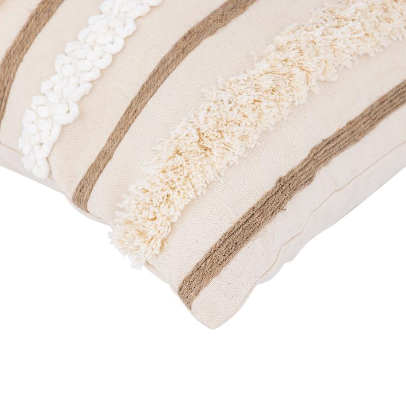 Rashel Crème Rechthoekige Katoenen Borduurkussen Set van 4 40x60x10 cm