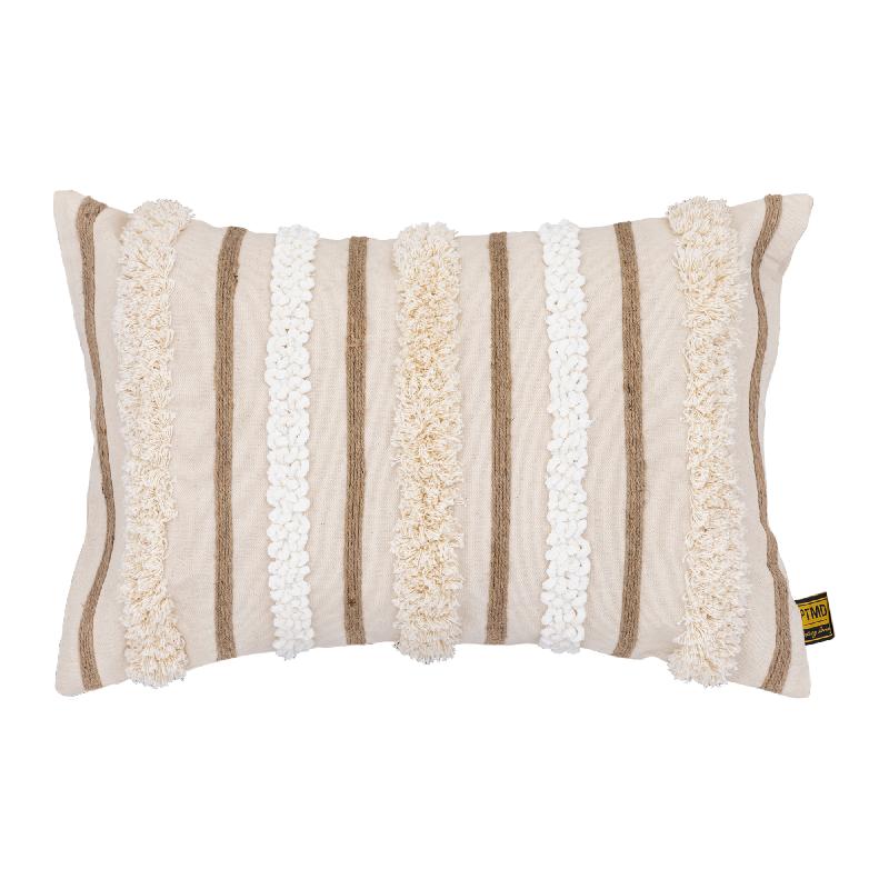 Rashel Crème Rechthoekige Katoenen Borduurkussen Set van 4 40x60x10 cm