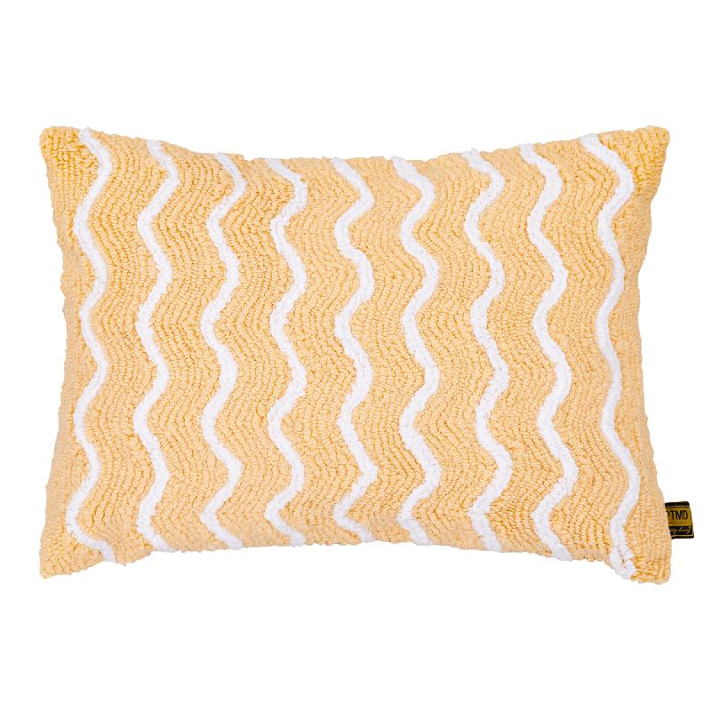 Damera Geel Rechthoekig Katoen Borduurkussen Set van 4 Stuks 40x60x10 cm