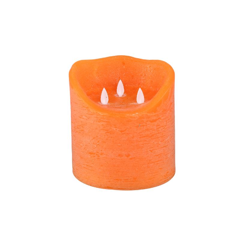 LED Lichtkaars Rustiek Oranje Bewegende Vlammen Set van 6 Stuks 15x15x15 cm