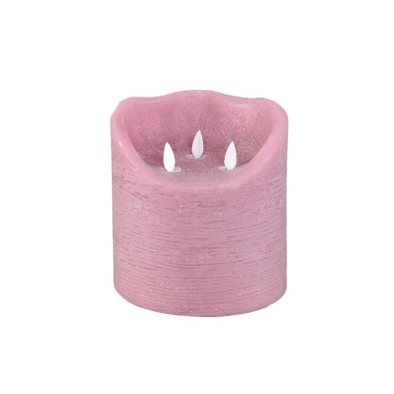 LED Light Candle Floral Pink Set van 6 Stuks 15x15x15 cm