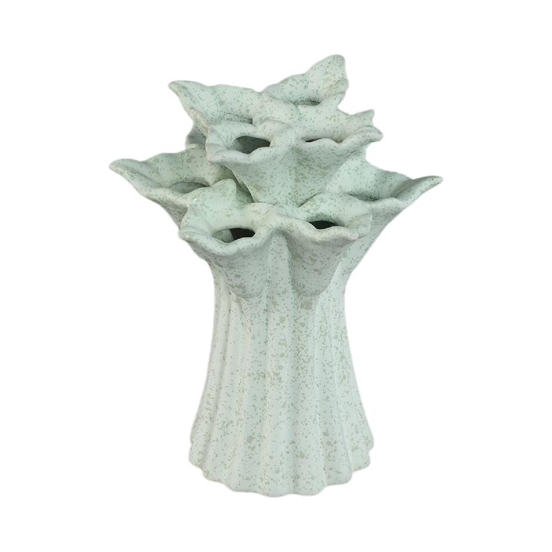 Ellodie Turkoois Keramische Bloemenvaas Tulp Set van 4 Stuks 20.5x17x17 cm
