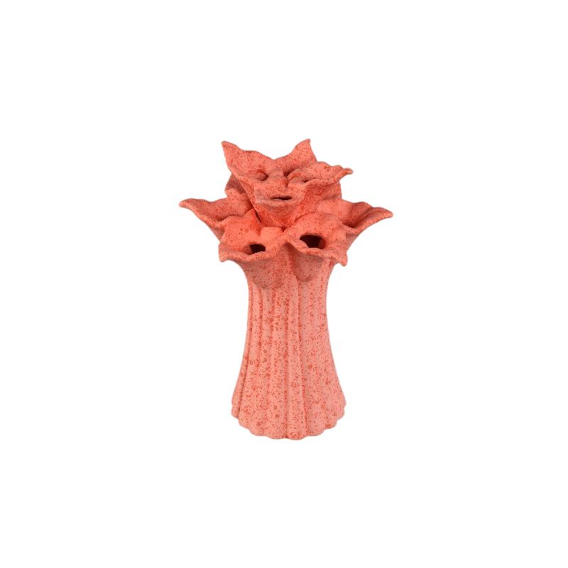 Ellodie Roze Keramische Tulpvaas Set van 4 Stuks 25.5x18x18 cm
