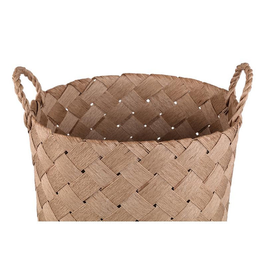 Clarke Natuurlijke Ronde Gevlochten Papieren Mand met Handvat 55x42x42 cm