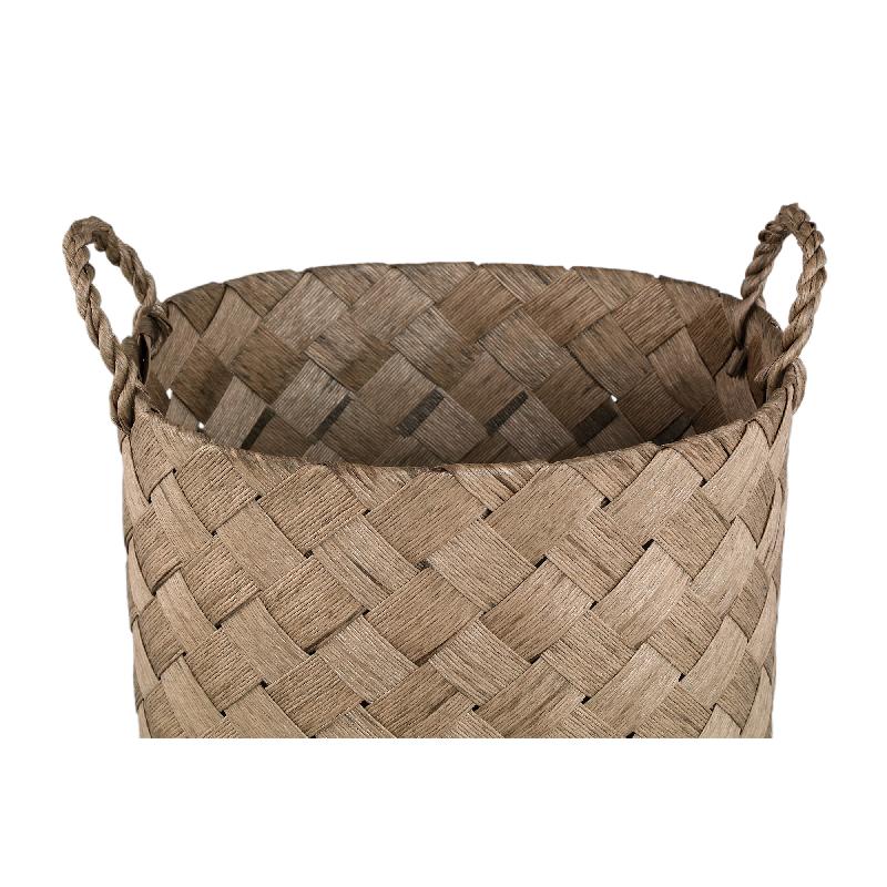 Clarke Groen Ronde Geweven Papieren Mand Met Handvat 55x42x42 cm
