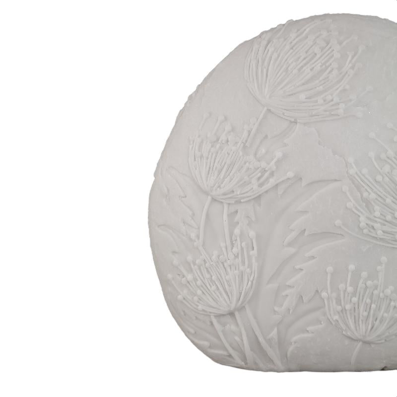 Hennah Witte Bloem Keramische Led-lamp Oplaadbaar Ovaal 29.5x33.5x19.5 cm