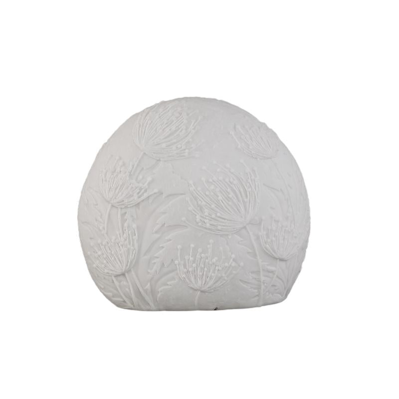 Hennah Witte Bloem Keramische Led-lamp Oplaadbaar Ovaal 29.5x33.5x19.5 cm