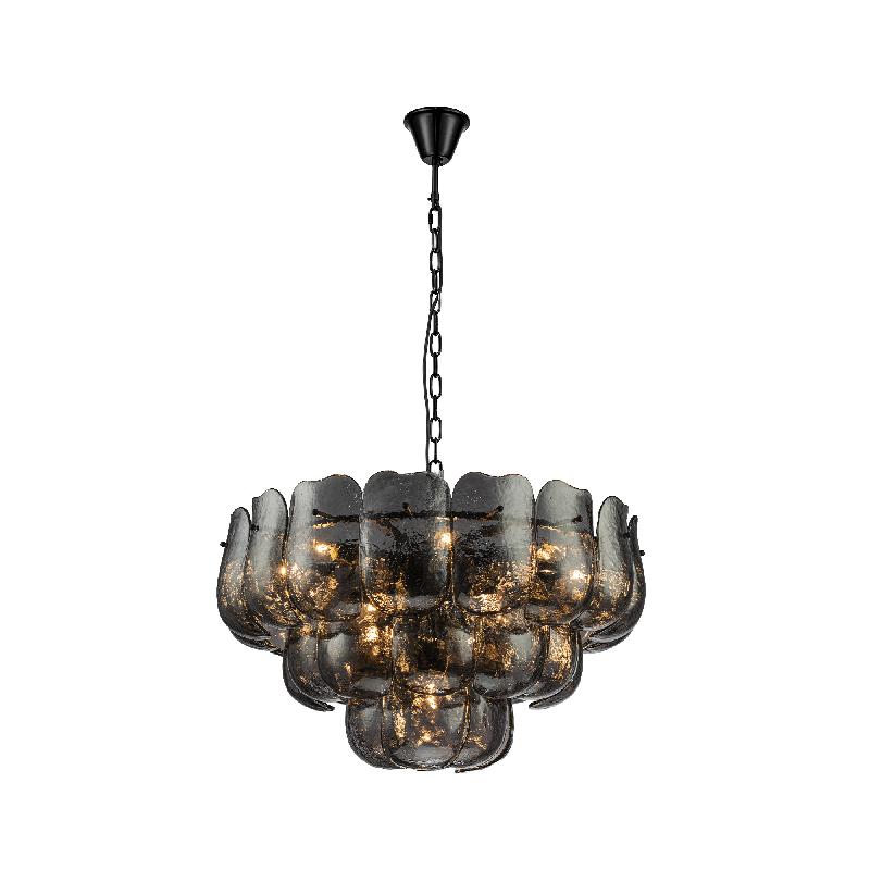 Vila Gunmetal Glazen Hanglamp Rond L 43x75x75 cm
