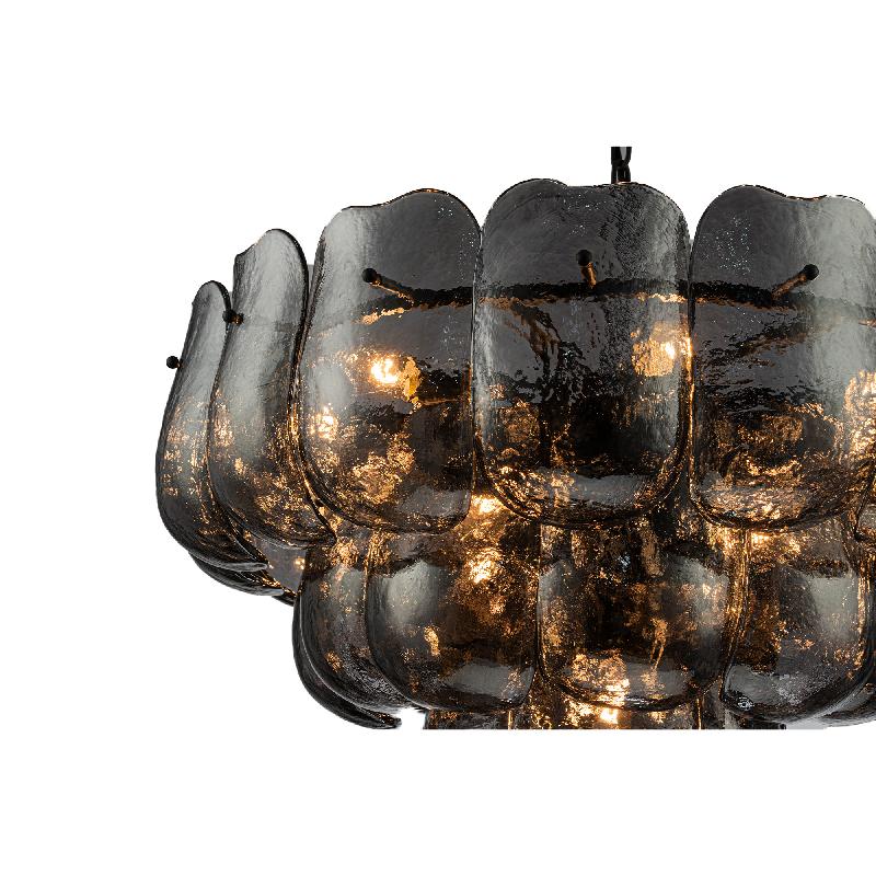 Vila Gunmetal Glazen Hanglamp Rond L 43x75x75 cm